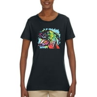 Slatka duga neon Doberman Lover Hones Grafička majica, crna, 3xl