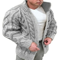 Rejlun Muška odjeća Otvoreni prednji kardigan džemper s dugim rukavima Casual Jacks Pleteni odmor Sivi