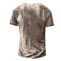 Henley radne majice za muškarce spuštaju čvrste boje muškarci t majice čišćenje Slim fit odjeća s kratkim rukavima za muškarce casual cenley casual majica za muškarce srebrni l