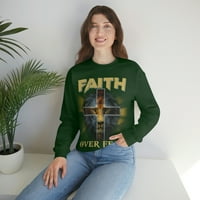 FamilyHop LLC Vjera zbog majice za strah, hrišćanska vjerska majica, Bože vjere majica, uskršnja grafička