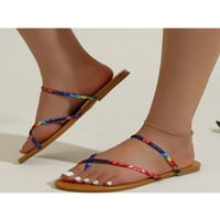 Oucaili dame ravne sandale sklizne na flip flops ljetne dijapozitide modne stralove klizačke papuče