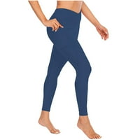 Žene vježbaju džepne tajice Fitness Sportski trčanje joga hlače joga hlače plavo l