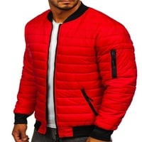 Seyurigaoka Zimska muška topla čvrsta boja pamučna jakna stalak dugih rukava zip-up vanjsko nošenje