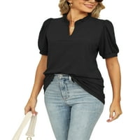Majica GRIANLOOK za žene kratki rukav ljetni vrhovi od pune boje majica dame labavi tee comfy v izrez