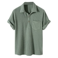 Wofedyo košulje za muškarce muške plaćene ogrlice za zatvaranje s kratkim rukavima majica s majicama majica s majicom za muškarce
