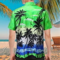 Majica za čišćenje Havajska majica na plaži s kratkim rukavima otisnuta ljetna casual gumba niz majice