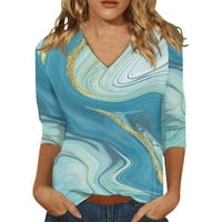 Ženske vrhove Dužine rukava Crewneck Slatke košulje Ležerne prilike Trendy Bluuses Tri guarter Dužina