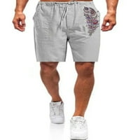 LUMENTO MENS ravna vježba mini pantalona obične elastične struke Ljetne kratke hlače Fitness sa džepovima