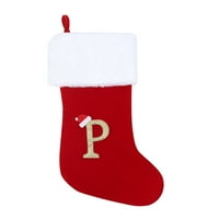 Miayilima monogram božićne čarape čarape klasične personalizirane ukrašavanje čarapa za obiteljski odmor sezona znakova abeceda božićne čarape n