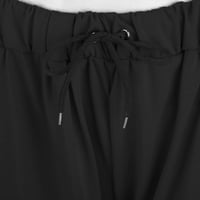 Frehsky Yoga kratke hlače Ženski ležerni džepni džepni džepni joga kratke hlače 7-točke crno