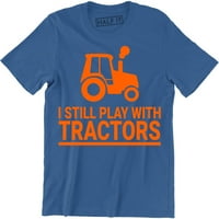 Igrajte se s traktorima smiješna LS Country Farm Graphic Muška majica