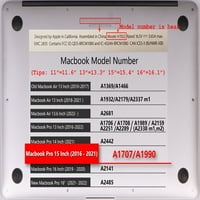 Samo kompatibilan MacBook Pro 15 Model izdanja kućišta A1707 A1900, plastična kabl tvrdog papira, ljubičasta