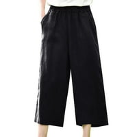 Ljetni visoko struk labavi i tanke ravno noge casual pantalone ženske pantalone odijelo ženske teretne pantalone sa džepovima