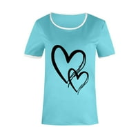 Honeeladyy Cleance Manje od 5 $ Stitch T majice za žene kratkih rukava za otpis srca gornji dio kratkih