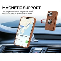 za kožni novčanik iPhone XS MA, sa držačima utora za karticu Prsten štand Magnetna kopča Chickstand
