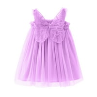 Lolmot 1-5T Tutu haljina za djevojke Toddler Summer vjenčanica bez rukava Slatka slojevina ruffles Butterfly