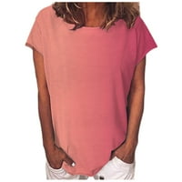 Floleo ženski vrhovi čišćenja ljetna casual gradijentna boja kratka majica tunička bluza
