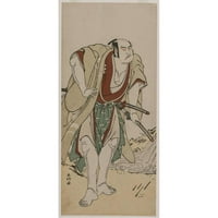 Katsukawa Shunkō Crni moderni uokvireni muzej umjetnički print pod nazivom - Otani Hiroji III kao samuraj