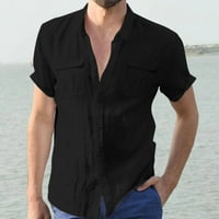 Rayon majica muške casual čvrste vrhunske košulje Dvostruki džep kratki rukav elegantna majica na turniru