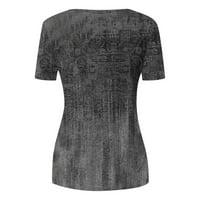 Ženski ljetni bluze Crew Crt Camuflage Bluza kratkih rukava vrhova siva 4xl