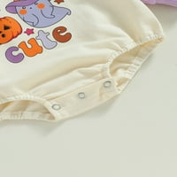 Frobukio Toddler Baby Girls Boys Dukseri Shotshirts Rompers Halloween Odjeća od pukog slova dugih rukava