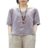 Glonme Women V izrez Ležerne prilike Majica Labavi loungeweb majica Boho Beach Tunički bluza Pulover