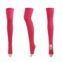 Teretane Socks Women, Jesen Zima čista boja joga topli toplije vunene noge sa proširenim koljenama i