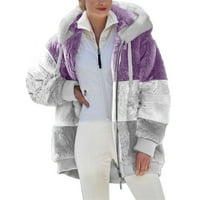 Tarmeek Jesen modni kardigan za žene modni ženski jakna Warm Fau kaput zimski patentni patelica dugih