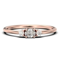 Minimalistički 0 karat tal ovalni rez dijamantni prsten za bajku, nježan vjenčani prsten u 10k čvrsto