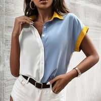 Ženska ležerna bluza za bluze kratki rukav Ispis labavih majica vrhovi gumba Cardigan Casual Cardigan