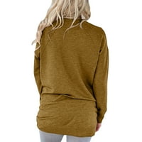 YieVot Tunnic vrhovi za ženske majice s dugim rukavima Casual Loove Fit Dressy V izrez bluza