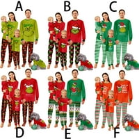 Porodica Grinch Podudaranje Božićne pidžame postavljeno Odrasla i djeca Xmas Sleep odjeća Grinch Elf