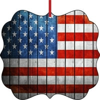 Zastava Američka zastava Nadržite drvo Dvostrano Elegantni aluminijumski sjajni ukras za ukrašavanje