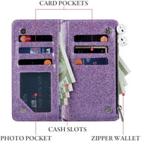 Torbica novčanika za iPhone mini, vrhunska PU kožna magnetska zatvaračica torba za džepne kafe na džepni