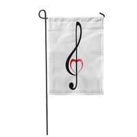 Crvena glazba sjajna srčana teste clef love note konceptualna vrtna zastava ukrasna zastava kuće baner