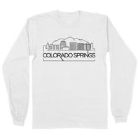 Skyline Colorado Springs majica s dugim rukavima Unise 5x-Veliki bijeli