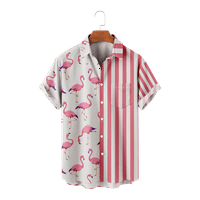 Cvijeće Flamingo Havaji muške košulje s kratkim rukavima Dječaci Ljetni tanki materijal Kids Havajska