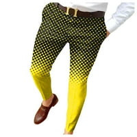 Muškarci Slim Fit Print patentni zatvarač pantalone pantalone muške casual modne duge hlače