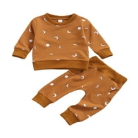 Novorođenče za djecu dječake odjeća za sunčanje Ispis dugih rukava pulover Dukshirt + hlače Jesen zimske