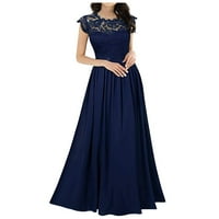 Šifonska haljina šifonske šivanje čipke haljine djeveruševe večernje haljine žene plavo