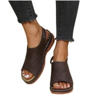 Ženske sandale Dressy Vintage Clotout Wedge Peta otvorena nožnih prstiju niske ribe ustima rimske casual papuče Arch Podrška Ljeto Ženska cipele veličine 5.5