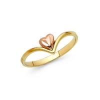 Dragulji Lu 14k bijelo i žuto zlato dva tonska modna godišnjica srčana prstena veličine 9.5