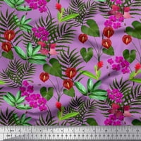 Limoi pamučna pamučna pamučna tkanina, lišće, lakeleaf i orhideja cvjetna dekorska tkanina od tiskanog