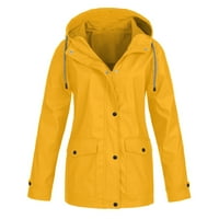 Poklonstveni jakne za žene za žene čišćenje Žene Čvrsta kišna jakna na otvorenom plus veličine kapuljača