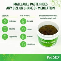 MD MD zamotajte tabletu za palube za palube za pse i mačke - stvorite džep za skrivanje tableta i lekova