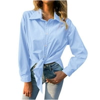 Modne ženske casual revel dugih rukava majica s dugim rukavima Top jednokraki kardigan za bluze za neregulaciju
