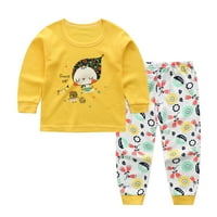 GyritedReam jesen beba djevojka crtani vrhovi dugih rukava + pantalona Kids pidžama, 3m-5y