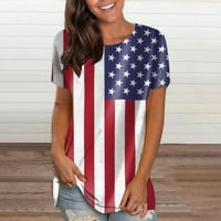Oalirro američka zastava Cvjetni bluze za žene Dressiony 4. jula Ležerne vrhove za žene Trendy Prodaja