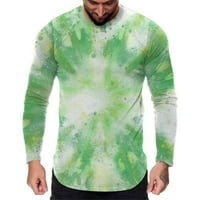 Advoicd Muške majice Sportska fitness Otvoreni zakrivljeni rub Čvrsta boja okrugli vrat majica Dugi