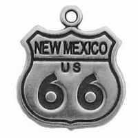 Sterling Silver 30 BO lanac New Mexico Route Potpišite privjesak ogrlica